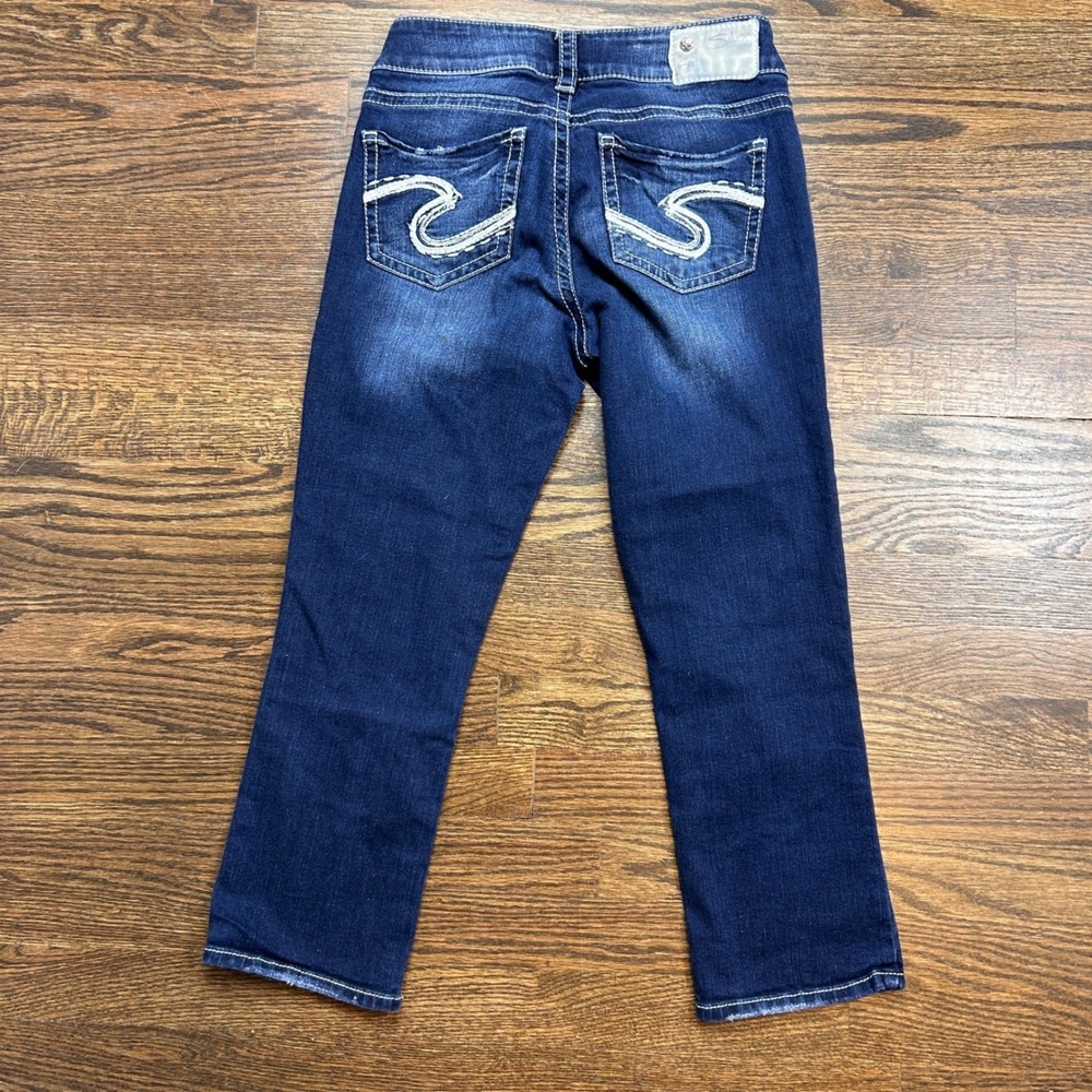 Silver Jeans Co Suki Womens 27 Mid Capri Dark Wash Denim Cropped - Picture 9 of 10
